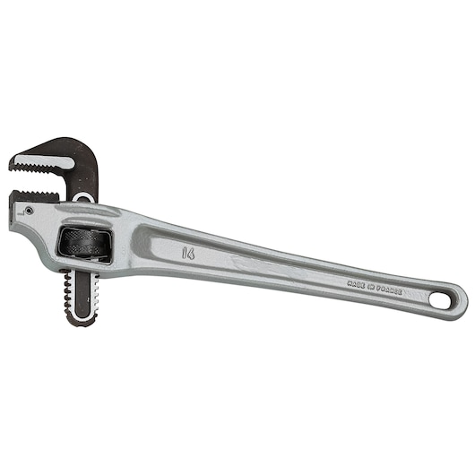 Light alloy 90° offset American model pipe wrench 49 mm