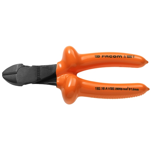 1000V insulated diagonal cutting pliers for hard wire, 145 mm