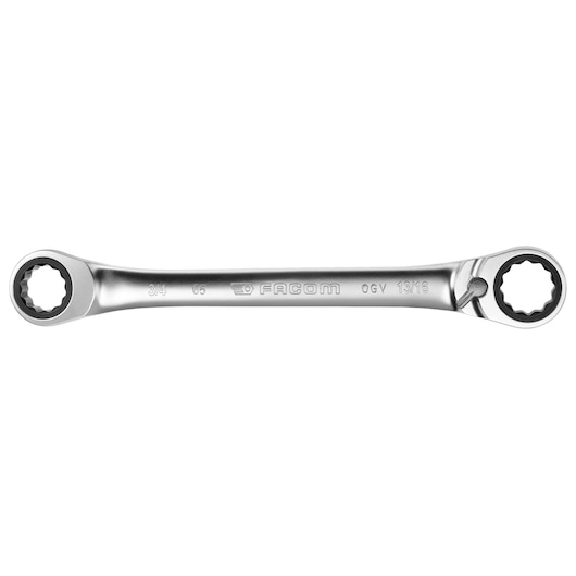 15° double box-end ratchet wrench, 1/4" x 5/16"