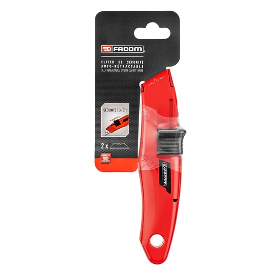 Retractable blade safety knife, packaged