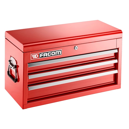 Metal Tool Chest, 3 Drawers 570 x 270 mm, Lateral Handles for Transportation