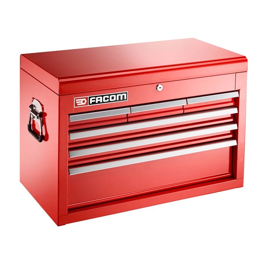 Metal Tool Chest, 6 Drawers 3 x 170 mm and 3 x 570 x 270 mm, Lateral Handles for Transport