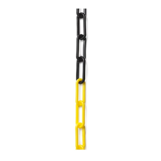 Safety zone marker chain, black and yellow links