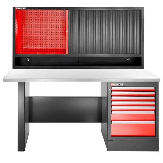 JLS3 workbench high version 7 drawers stainless worktop + top unit