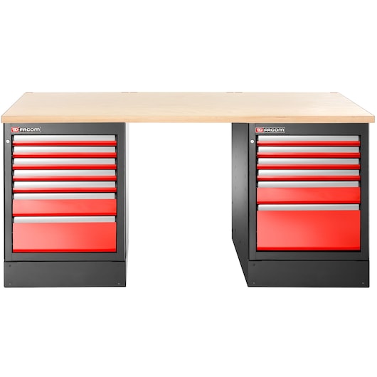 JLS3 workbench high version 13 drawers wooden worktop
