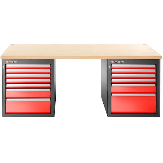 JLS3 workbench low version 13 drawers wooden worktop