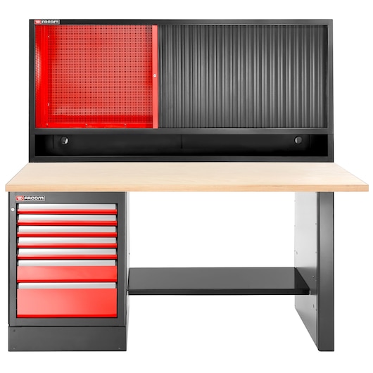 JLS3 workbench high version 7 drawers wooden worktop + top unit