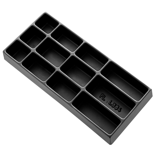 Medium plastic tray for parts storage, 9 slots