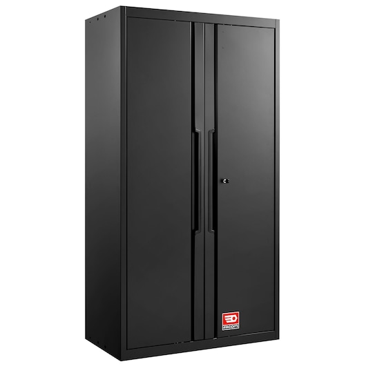 Side view of tall storage cabinet 1000mm RWS2 black