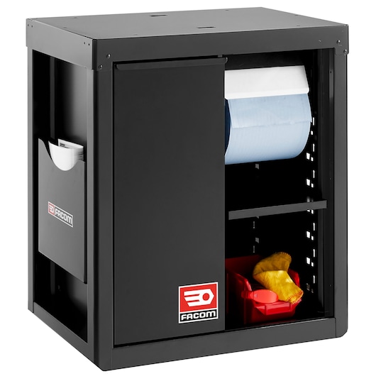 Base unit with bin and paper roll holder RWS2 black