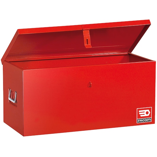 Metal Worksite Metal Chest, Lateral Handles, L 850 mm, Red